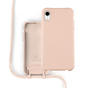 Coverzs Coverzs Funda con cuerda de silicona iPhone Xr (rosa) - Nombre + Nombre - Vertical Coverzs Coverzs Funda con cuerda de silicona iPhone Xr (rosa) - Nombre + Nombre - Vertical