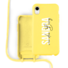 Coverzs Coverzs Funda con cuerda de silicona iPhone Xr (amarillo) - Nombre + Nombre - Vertical Coverzs Coverzs Funda con cuerda de silicona iPhone Xr (amarillo) - Nombre + Nombre - Vertical