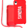 Coverzs Coverzs Funda con cuerda de silicona iPhone Xr (rojo) - Nombre + Nombre - Vertical Coverzs Coverzs Funda con cuerda de silicona iPhone Xr (rojo) - Nombre + Nombre - Vertical
