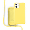 Coverzs Coverzs Funda con cuerda de silicona iPhone 11 (amarillo) - Nombre + Nombre - Vertical Coverzs Coverzs Funda con cuerda de silicona iPhone 11 (amarillo) - Nombre + Nombre - Vertical