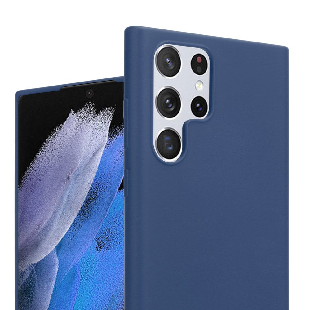  Funda de silicona con correa para Samsung Galaxy S22 Ultra,  color azul marino : Todo lo demás