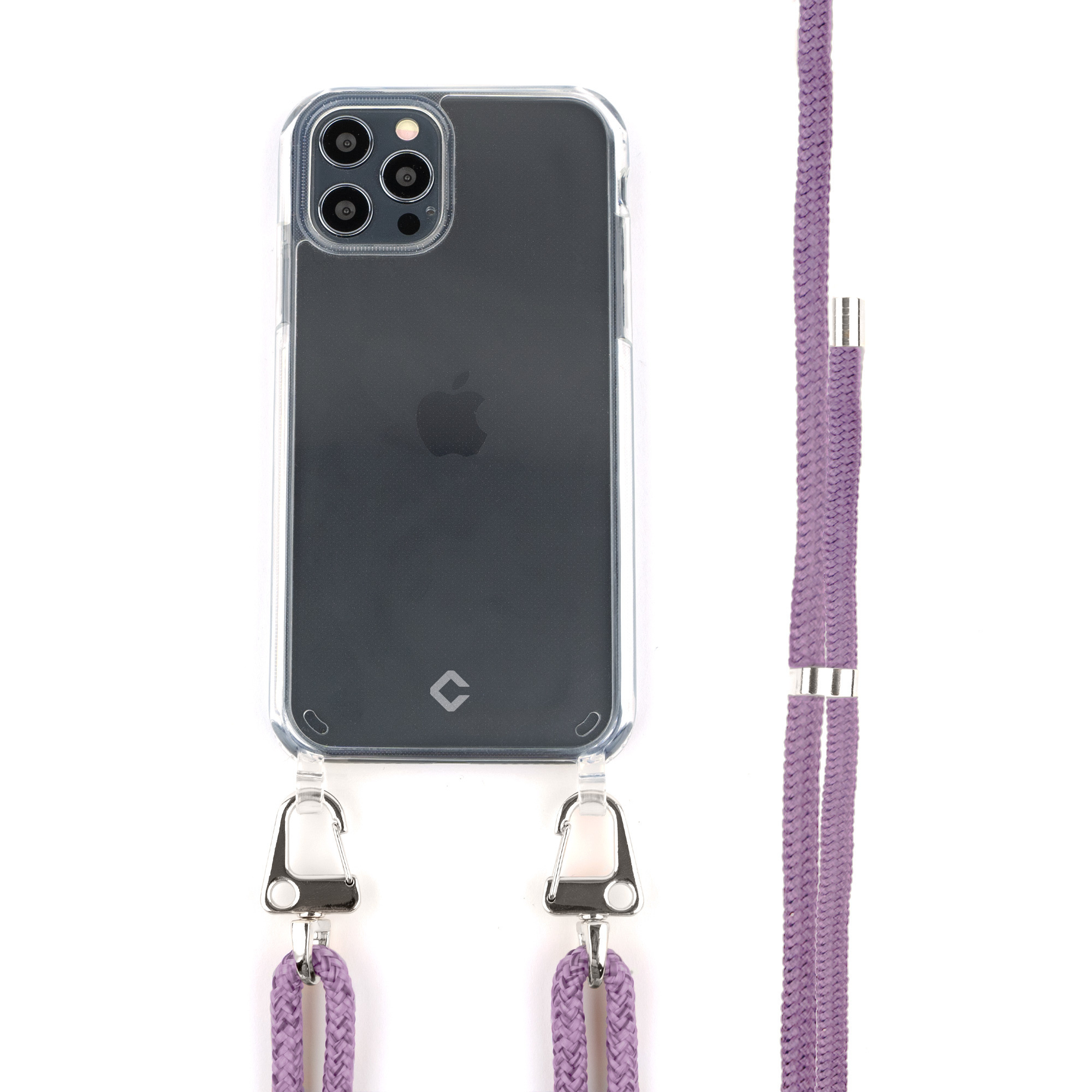 Funda con cuerda iPhone 12 Pro Max (transparente/morado) - Funda