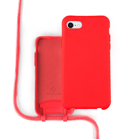 Funda silicona con cuerda iPhone SE 2022 (rojo) 