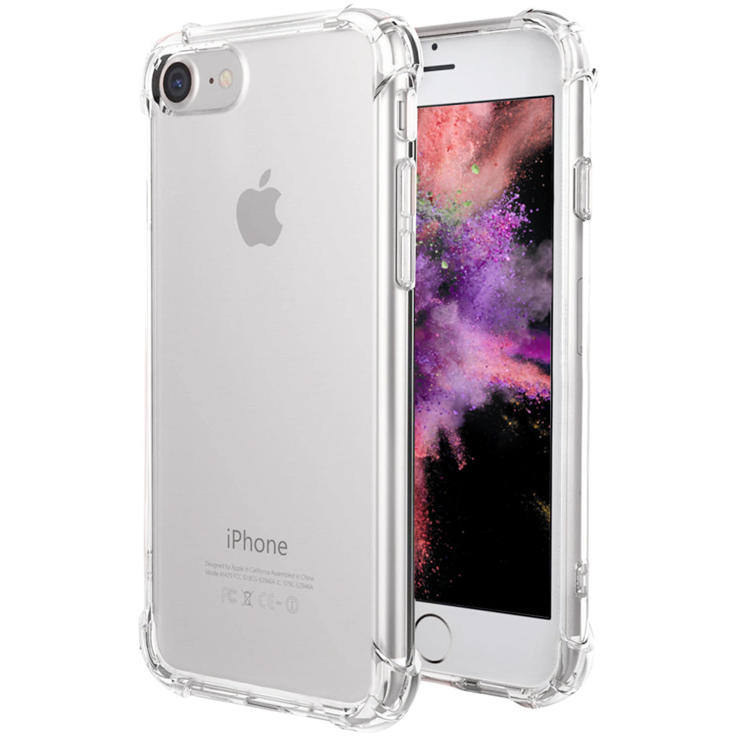 Funda Tpu Clear Airbag + Vidrio Full Para iPhone SE 2020