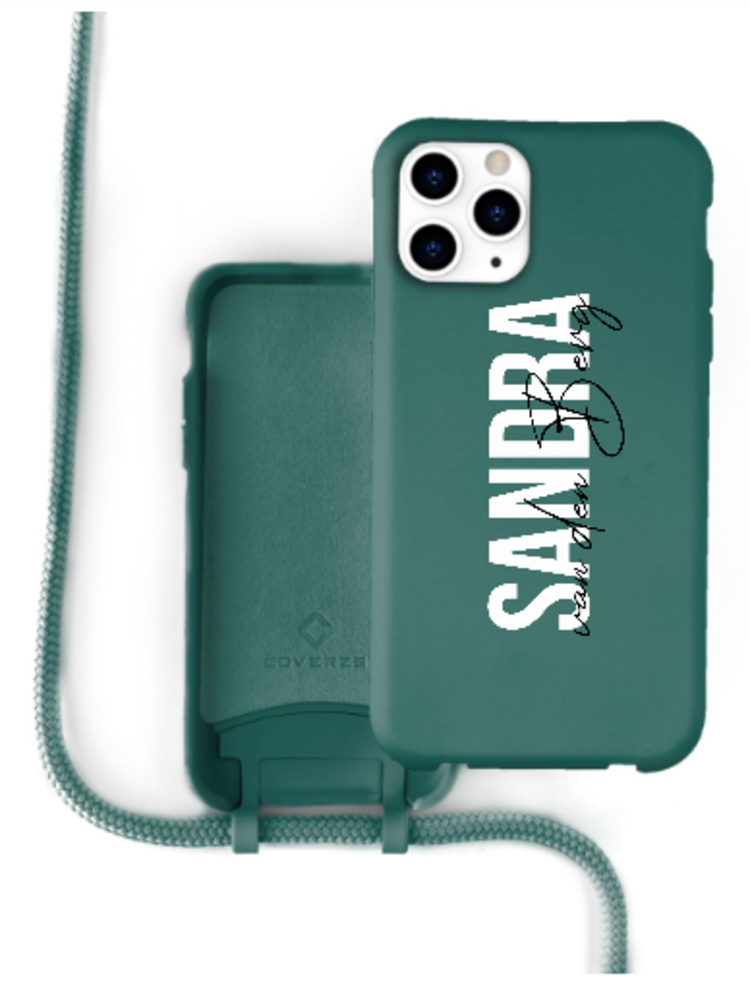 Funda silicona con cuerda iPhone X / Xs (verde oscuro) 