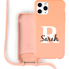 Coverzs Coverzs Funda de silicona personalizable con cuerda iPhone (naranja) inicial-nombre Coverzs Coverzs Funda de silicona personalizable con cuerda iPhone (naranja) inicial-nombre