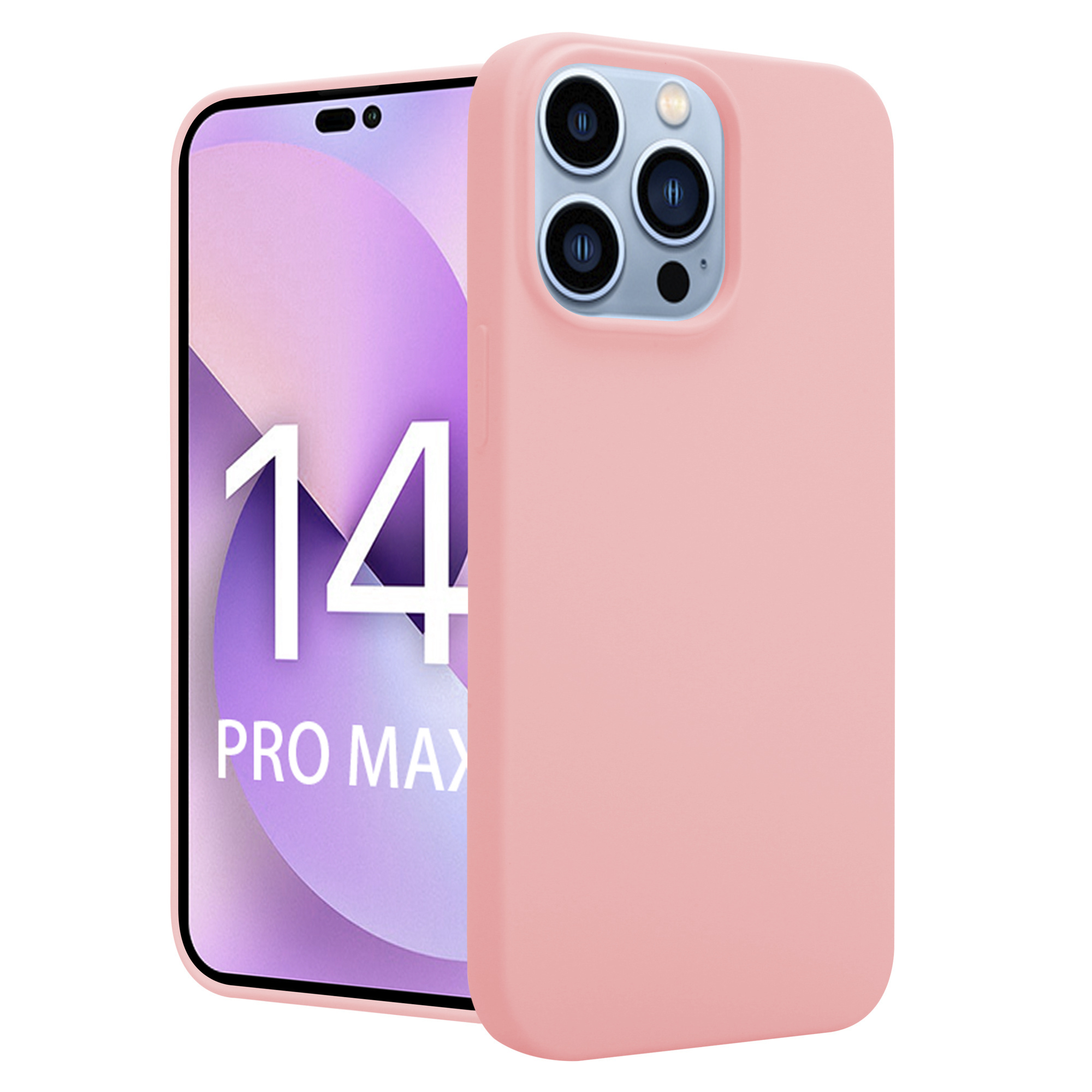 Funda de silicona iPhone 14 Pro Max (rosa)