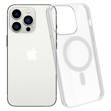 Funda silicona MagSafe iPhone 14 Pro Max (transparente) 