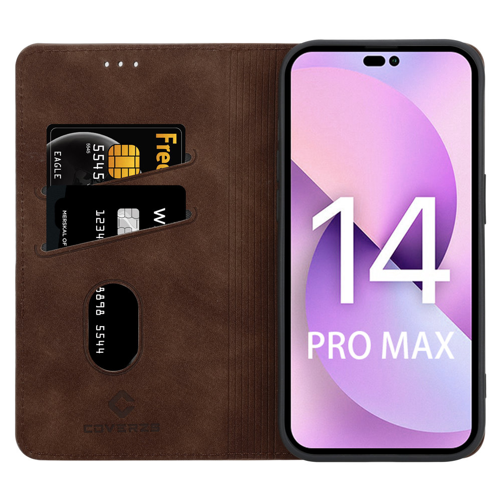 BUSDOG Compatible con iPhone 14 Pro Max - Funda tipo cartera para mujeres y  hombres, funda de cuero de lujo de diseñador, protección para cámara
