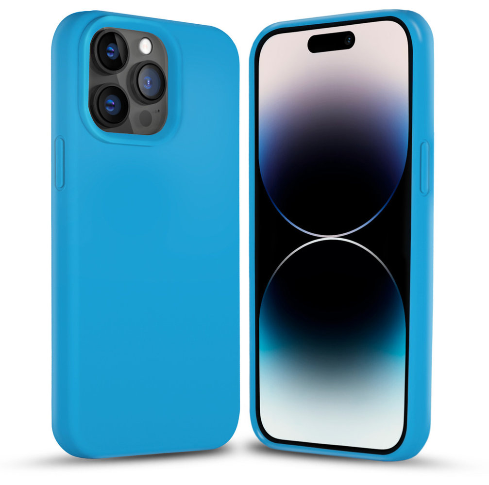 Coverzs Coverzs Funda silicona sólida iPhone 14 Pro Max (azul claro)