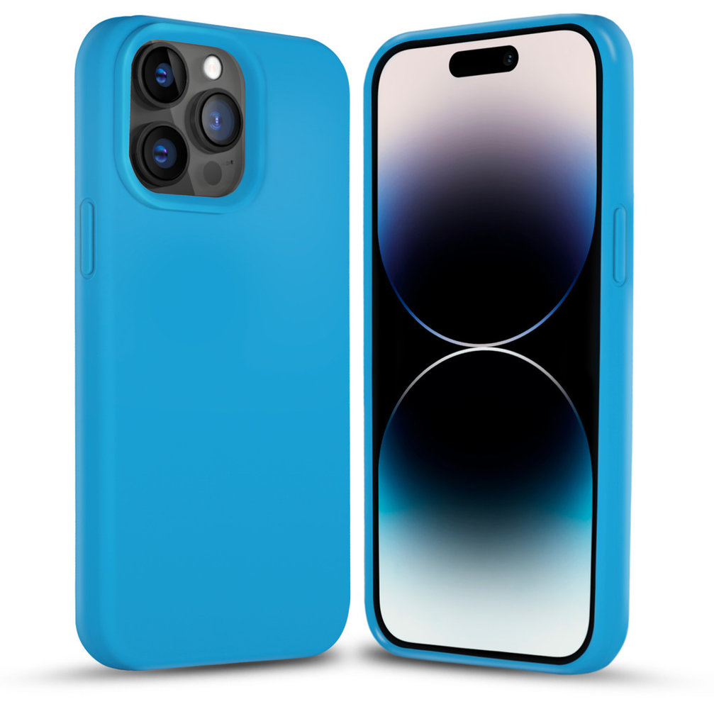 Funda Silicona Suave Azul Celeste iPhone 14 Pro Max - Zaraphone