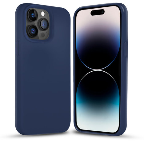 Funda silicona sólida iPhone 14 Pro Max (azul marino) 