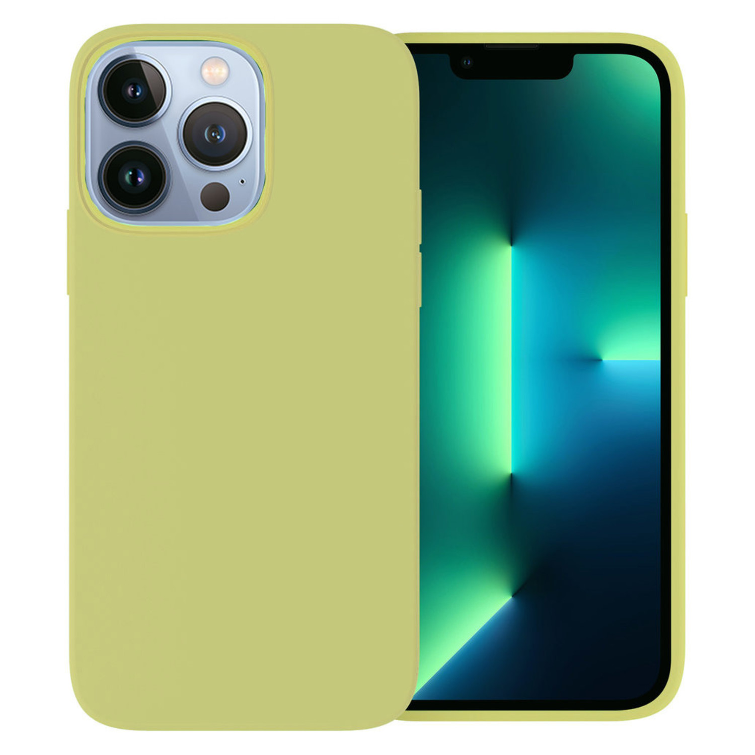 Funda iPhone 13 Pro Max silicona (verde claro) 