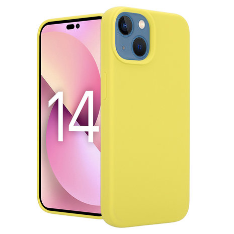 Funda silicona líquida de lujo iPhone 14 Plus (amarillo) Funda-movil.es