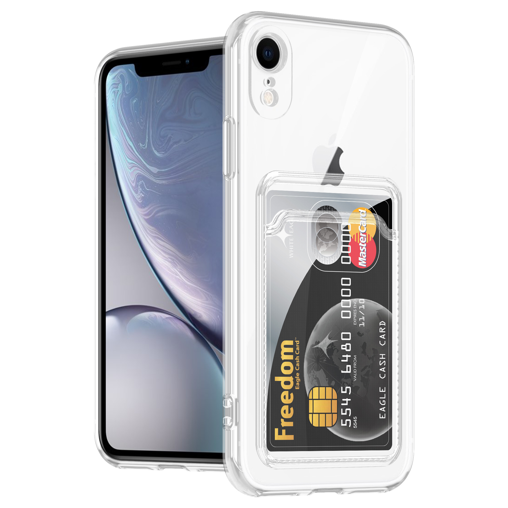 Funda transparente iPhone Xr con tarjetero 