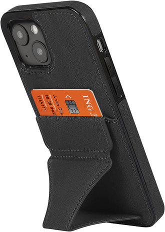 ShieldCase ShieldCase Funda de piel iPhone 13 Mini con soporte y tarjetero  (marrón)