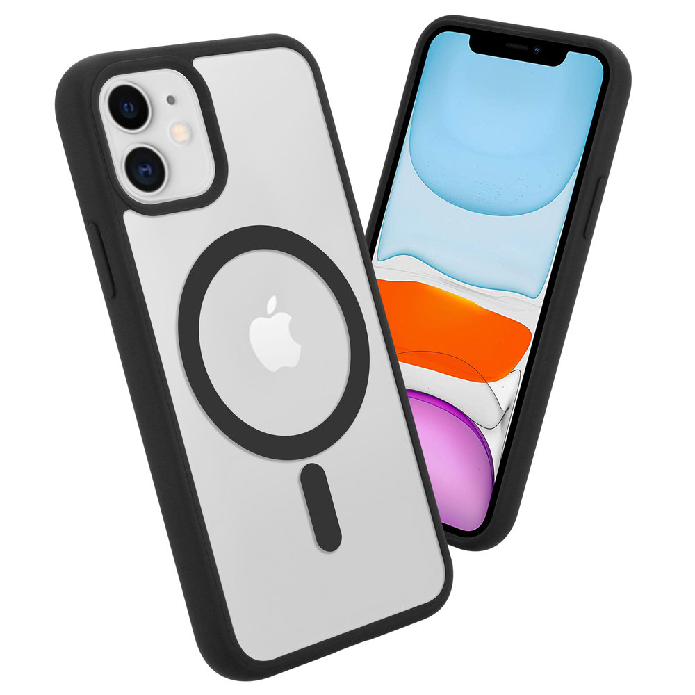 Funda transparente MagSafe iPhone 11 borde de color (verde) 