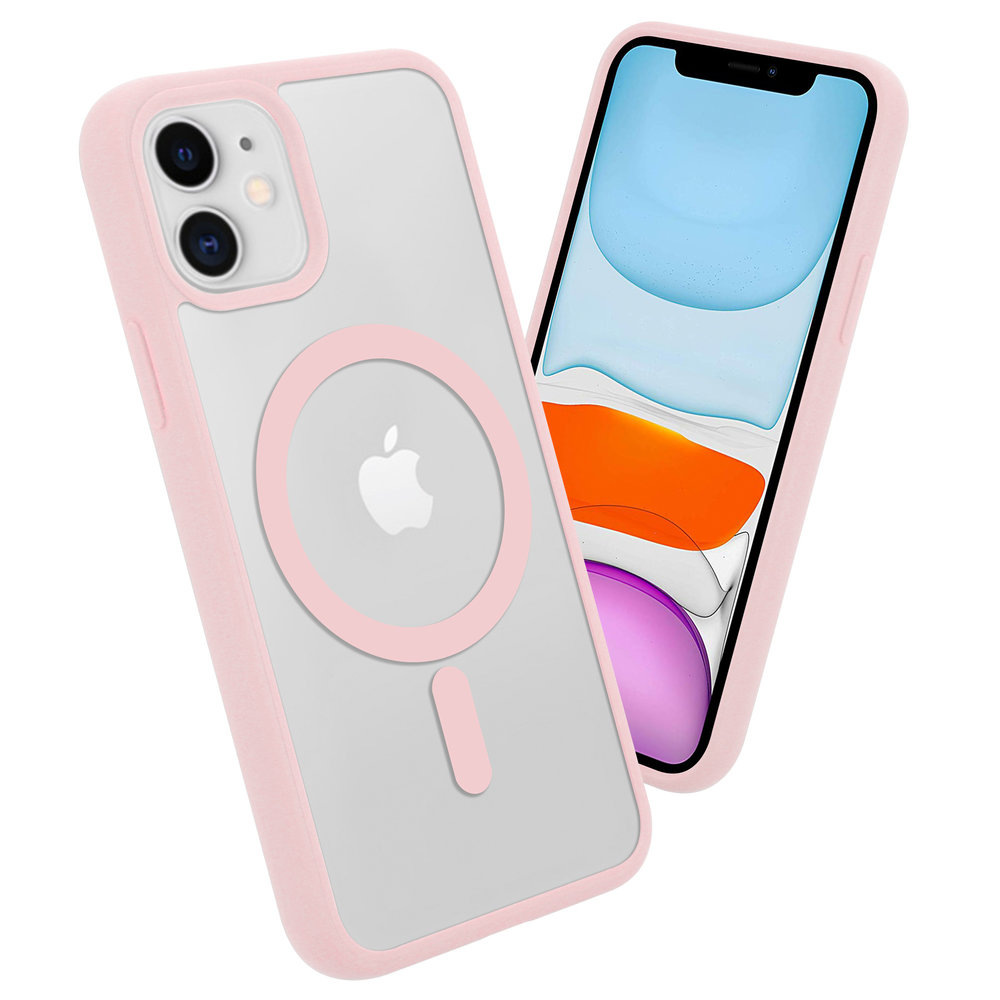 ShieldCase ShieldCase Funda transparente MagSafe iPhone 11 borde de color  (rosa)