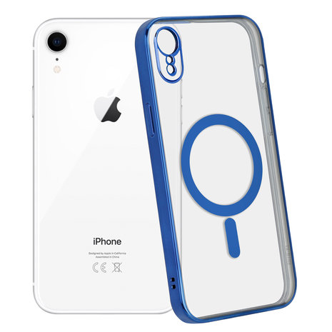 Funda MagSafe transparente y metal iPhone Xr (azul oscuro) 