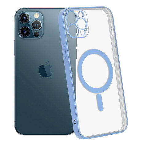 Funda MagSafe transparente y metal iPhone 11 Pro (azul) - Funda