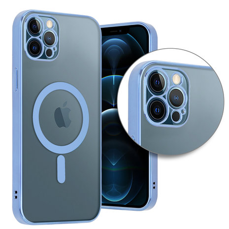 Funda MagSafe transparente y metal iPhone 11 Pro (azul) - Funda