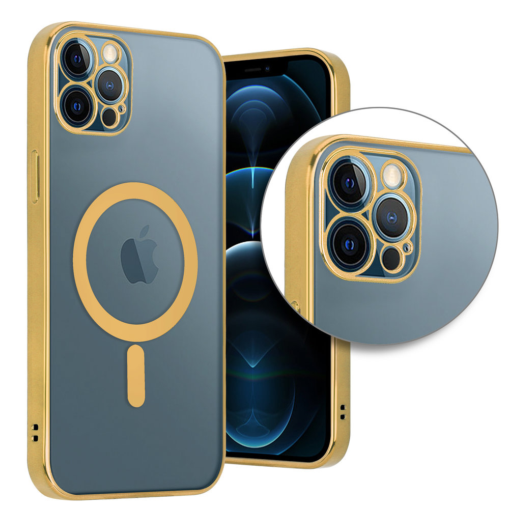 Funda de cristal dorada diseñada para iPhone 12 Pro Max de 6.7 pulgadas con  bloqueo de seguridad y protector de lente de cámara, funda transparente de