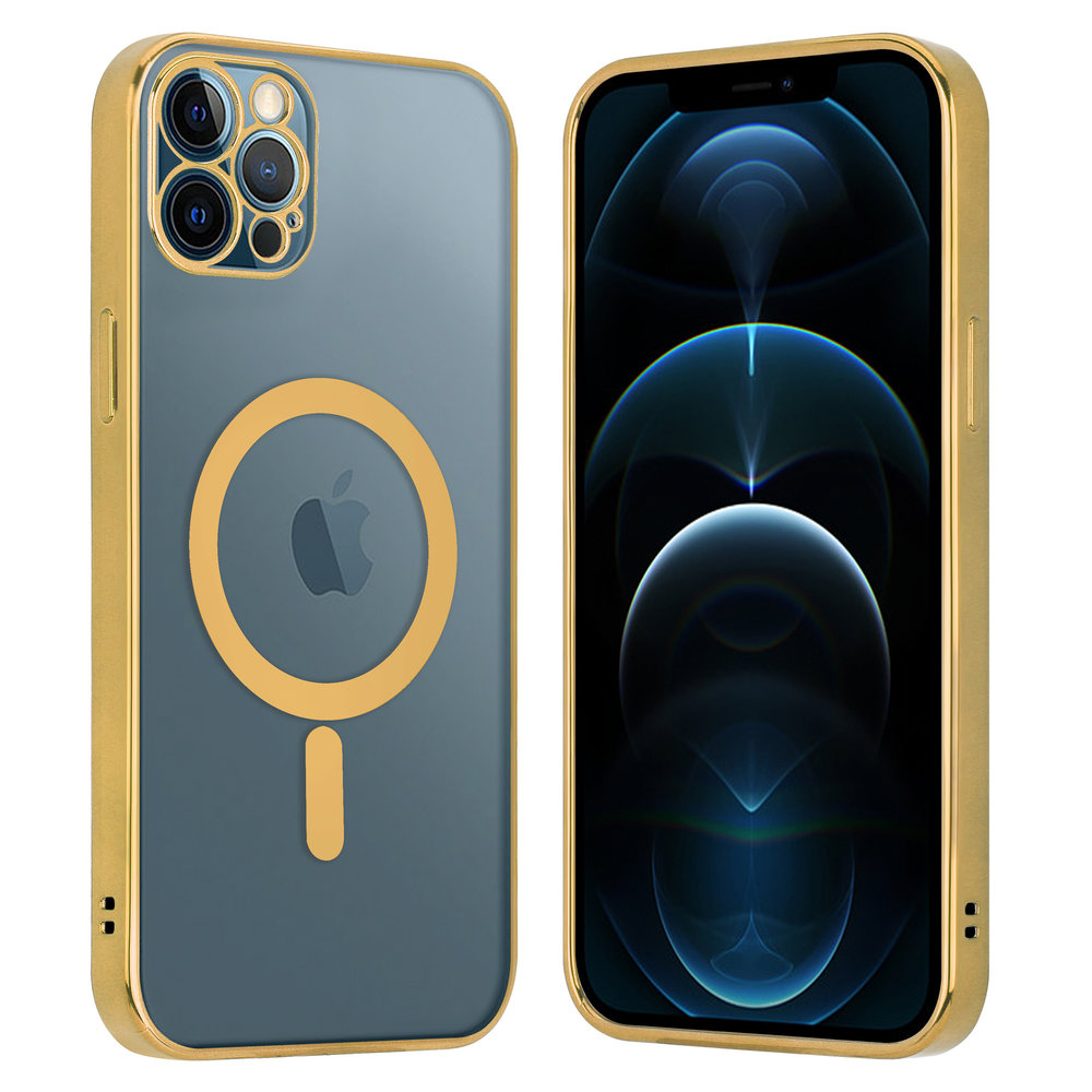 Funda MagSafe transparente y metal iPhone 12 Pro Max (dorado) - Funda -movil.es