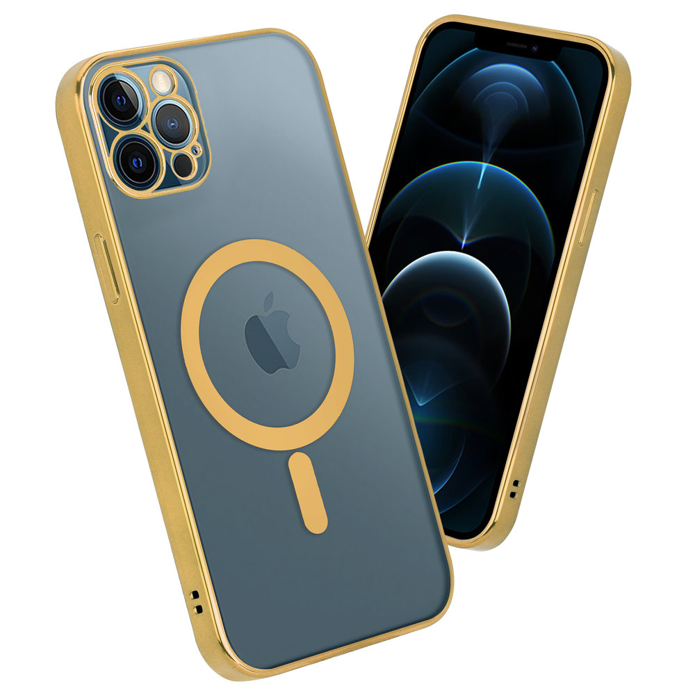 Funda MagSafe transparente y metal iPhone 12 (dorado) 