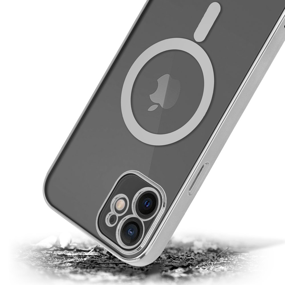ShieldCase ShieldCase Funda MagSafe transparente y metal iPhone Xr (plata)