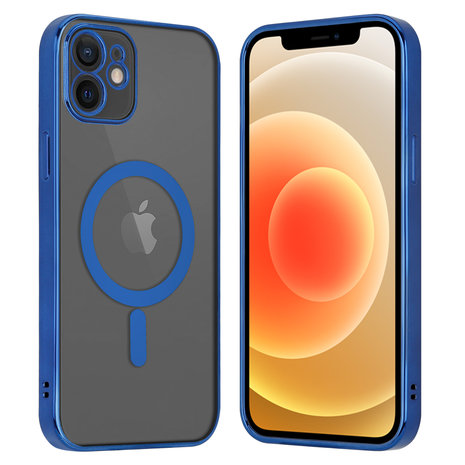 Funda MagSafe transparente y metal iPhone 13 Mini (azul) 