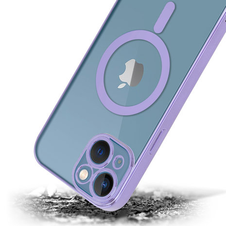 Funda MagSafe transparente y metal iPhone X / Xs (morado) - Funda