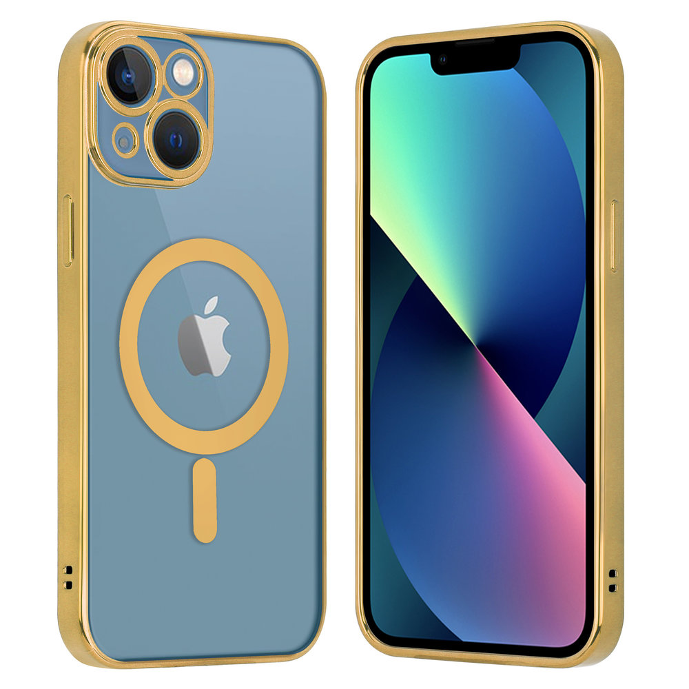 Funda MagSafe transparente y metal iPhone 12 (dorado) 