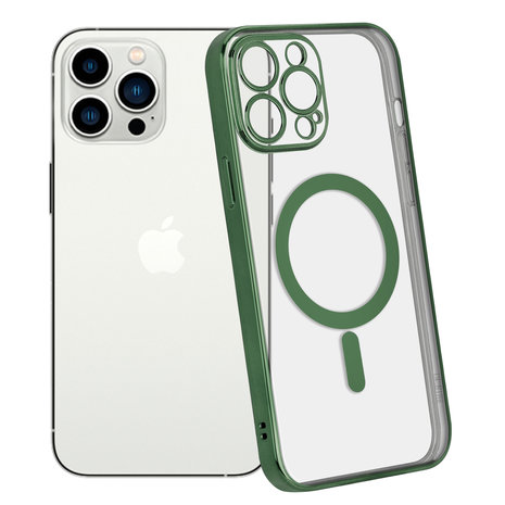 Funda MagSafe transparente y metal iPhone 14 Pro Max (verde oscuro) - Funda -movil.es