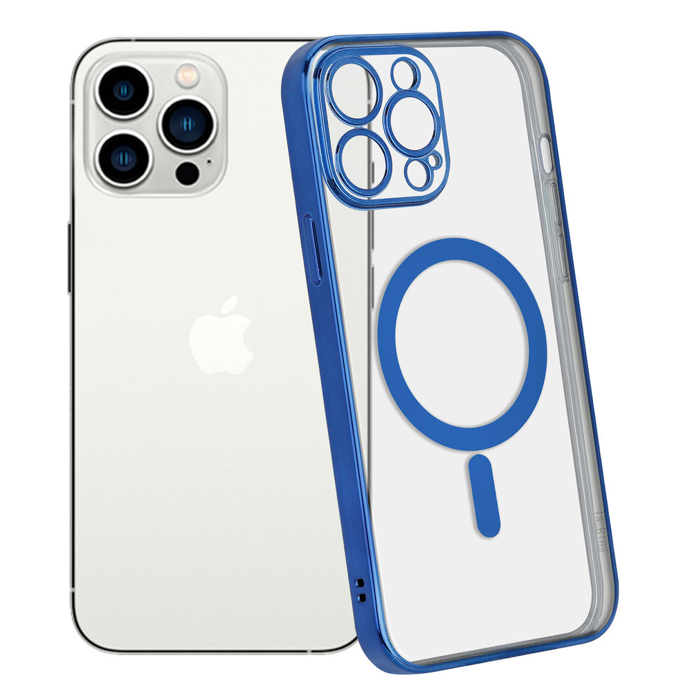 Funda MagSafe transparente y metal iPhone 14 Pro Max (azul oscuro) - Funda -movil.es