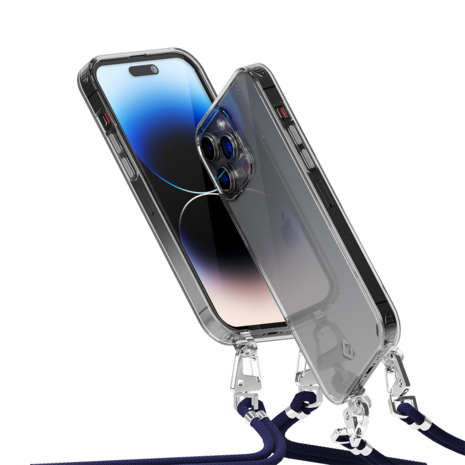 Funda transparente con cordón iPhone 14 Pro Max (azul oscuro) - Funda -movil.es