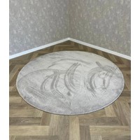 Velvet Vloerkleed Taupe Rond