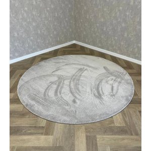 Velvet Vloerkleed Taupe Rond