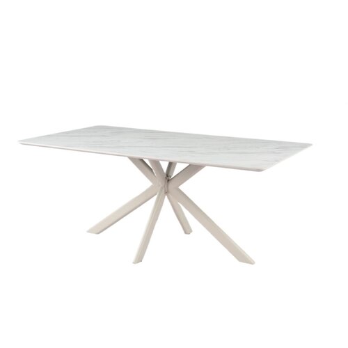 Eettafel Rechthoek Marmerlook Beige 180cm