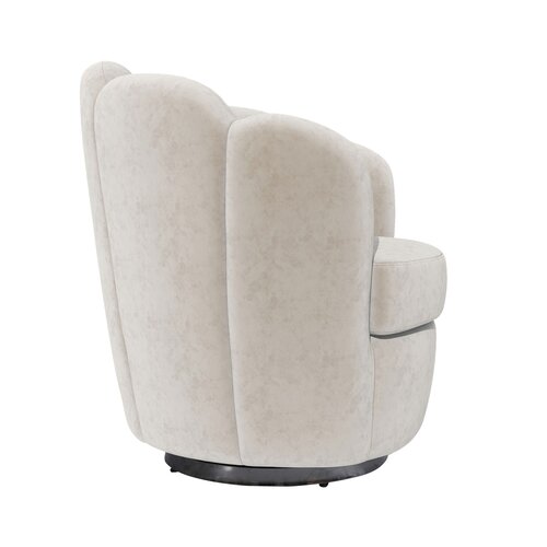 Fauteuil Loveseat Schelp Velvet Beige Zwart - Draaibaar