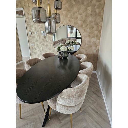 Eetkamerstoel Bella Beige Zwart Patroon Eetkamerstoel Bella Beige Zwart Patroon