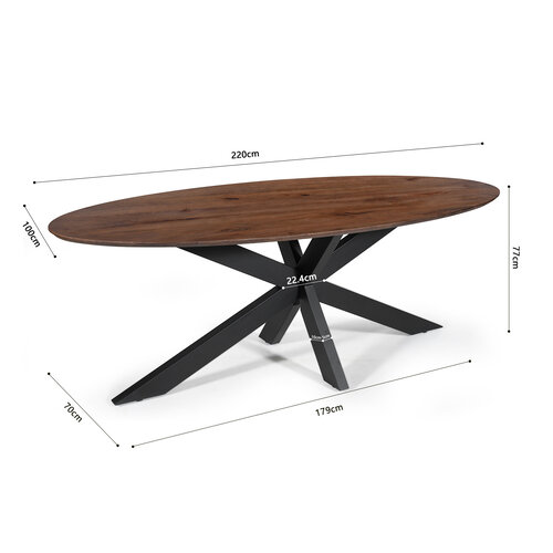 Tommy Eettafel 220 Mango Dark Brown
