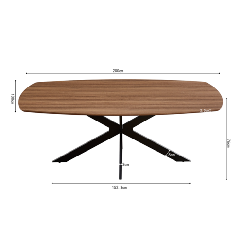 Aziz Eettafel 200 Deens Ovaal Oude Eik