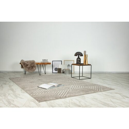 Japandi Vloerkleed Taupe Diamond 200x290
