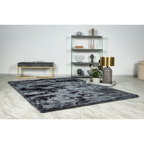 Velvet Vloerkleed Zwart Hoogpolig 200x290