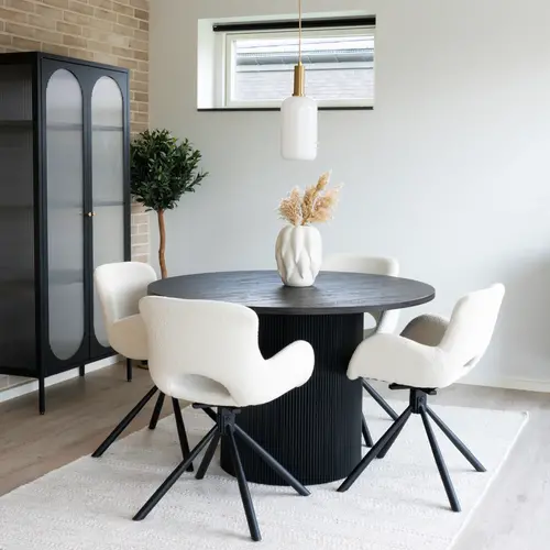 Arte Eettafel Black Rond Stripes 120