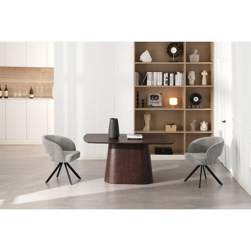 Eettafel Deens Ovaal Walnoot 160