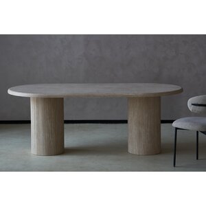 Eettafel Travertin Japandi Ovaal 210