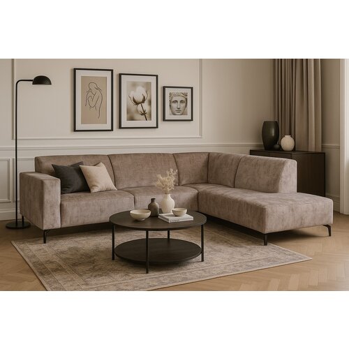 Hoekbank Valentina Taupe 274x210x84