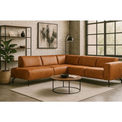 Hoekbank Tivoli Bruin 275x210x77