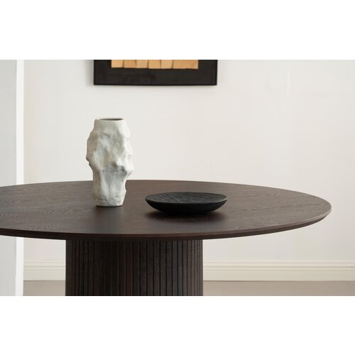 Eettafel Japandi Donker Bruin Walnoot 130cm